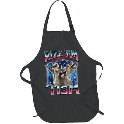 Rizz Em With The Tism Meme Autistic Raccoon Funny Rizz Gift Apron