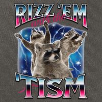 Rizz Em With The Tism Meme Autistic Raccoon Funny Rizz Gift Cotton Canvas Backpack