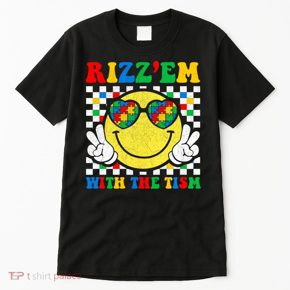 Rizz Em With The Tism Funny Autism Awareness Boys Girls Kids Tall T-Shirt