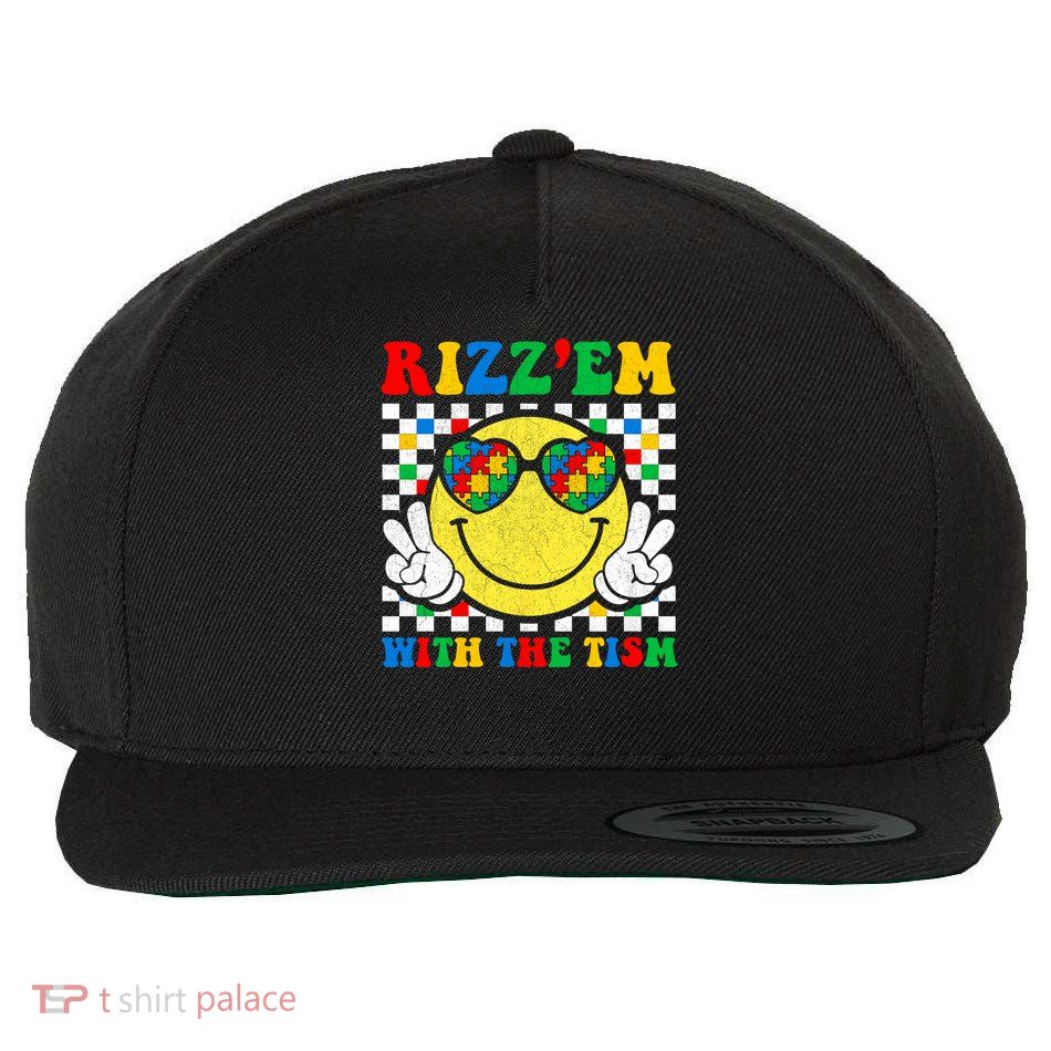 Rizz Em With The Tism Funny Autism Awareness Boys Girls Kids Wool Snapback Cap