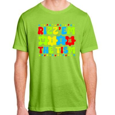 Rizz Em With The Tism Autism Awareness Puzzle Adult ChromaSoft Performance T-Shirt