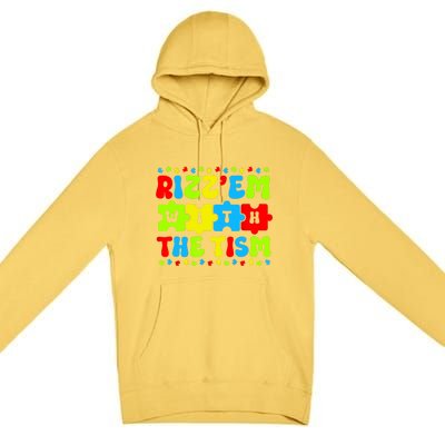 Rizz Em With The Tism Autism Awareness Puzzle Premium Pullover Hoodie