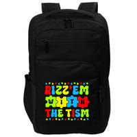Rizz Em With The Tism Autism Awareness Puzzle Impact Tech Backpack