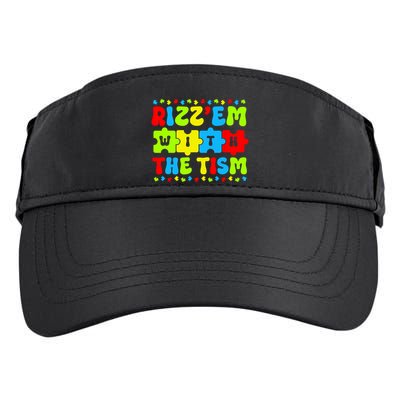 Rizz Em With The Tism Autism Awareness Puzzle Adult Drive Performance Visor