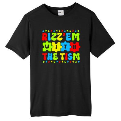 Rizz Em With The Tism Autism Awareness Puzzle Tall Fusion ChromaSoft Performance T-Shirt