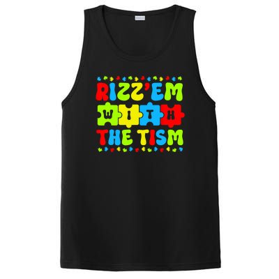 Rizz Em With The Tism Autism Awareness Puzzle PosiCharge Competitor Tank