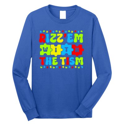 Rizz Em With The Tism Autism Awareness Puzzle Long Sleeve Shirt