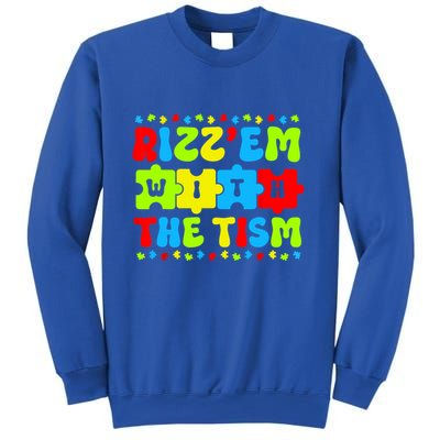 Rizz Em With The Tism Autism Awareness Puzzle Sweatshirt