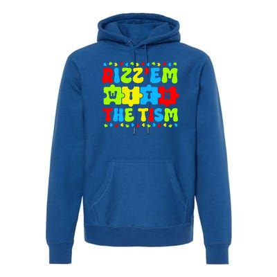 Rizz Em With The Tism Autism Awareness Puzzle Premium Hoodie