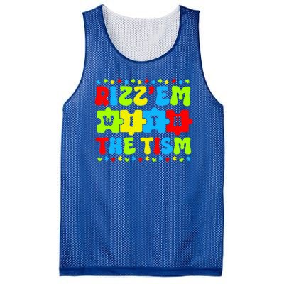 Rizz Em With The Tism Autism Awareness Puzzle Mesh Reversible Basketball Jersey Tank