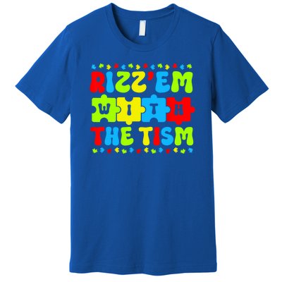 Rizz Em With The Tism Autism Awareness Puzzle Premium T-Shirt