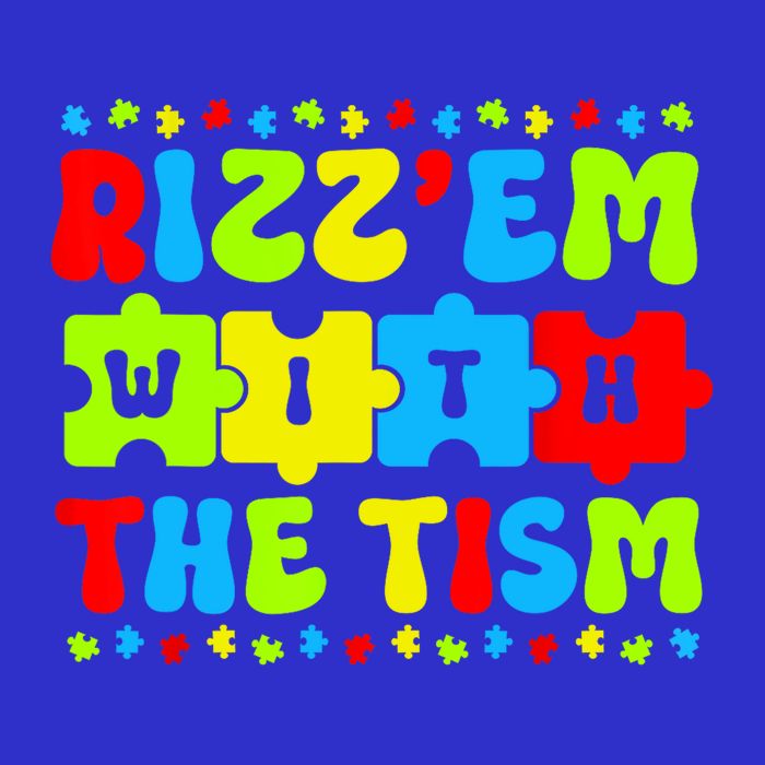 Rizz Em With The Tism Autism Awareness Puzzle Pom Pom 12in Knit Beanie