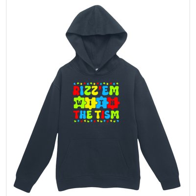 Rizz Em With The Tism Autism Awareness Puzzle Urban Pullover Hoodie