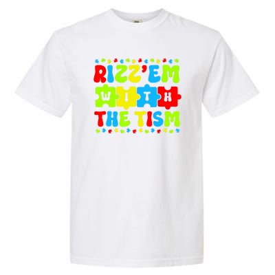 Rizz Em With The Tism Autism Awareness Puzzle Garment-Dyed Heavyweight T-Shirt