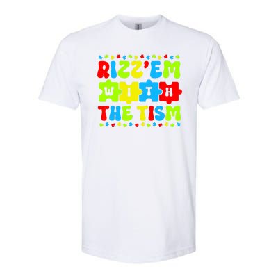 Rizz Em With The Tism Autism Awareness Puzzle Softstyle CVC T-Shirt