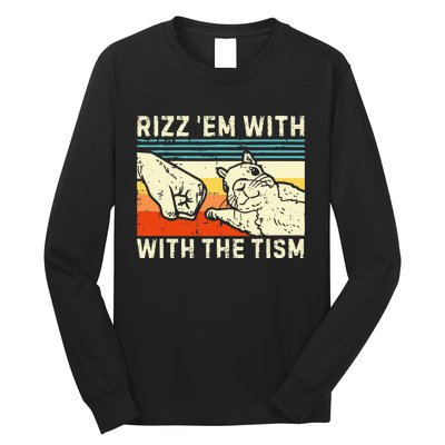 Rizz Em With The Tism Rizzler Joke Meme Rizzling Squirrel Long Sleeve Shirt