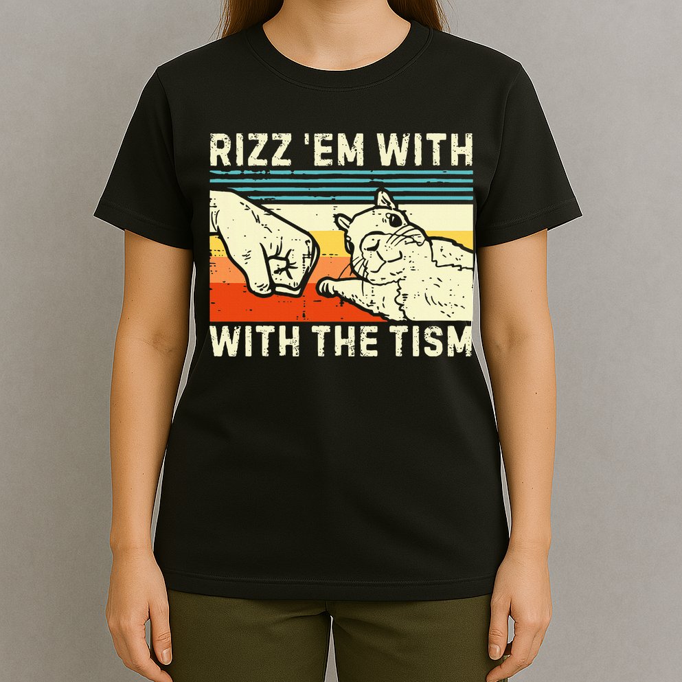Rizz Em With The Tism Rizzler Joke Meme Rizzling Squirrel T-Shirt