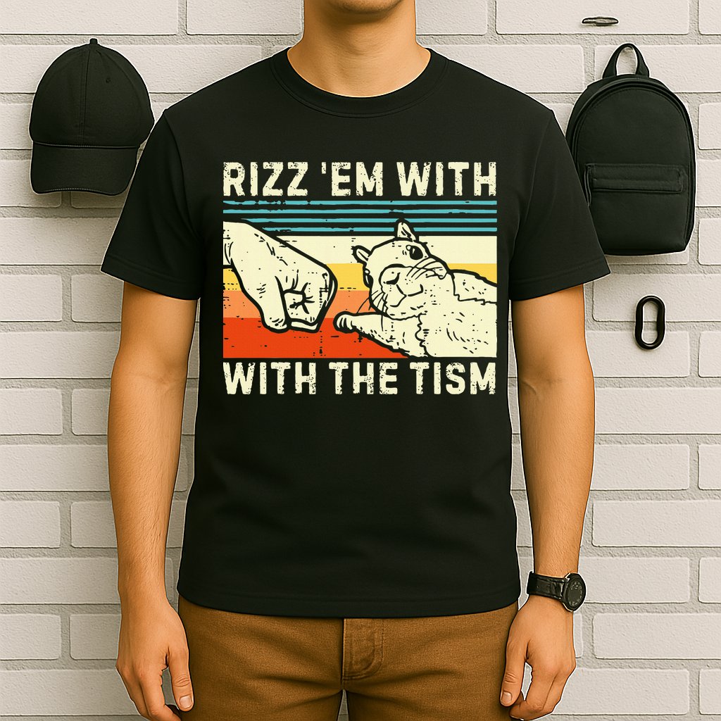 Rizz Em With The Tism Rizzler Joke Meme Rizzling Squirrel T-Shirt