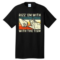 Rizz Em With The Tism Rizzler Joke Meme Rizzling Squirrel Tall T-Shirt