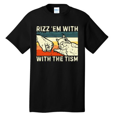 Rizz Em With The Tism Rizzler Joke Meme Rizzling Squirrel Tall T-Shirt