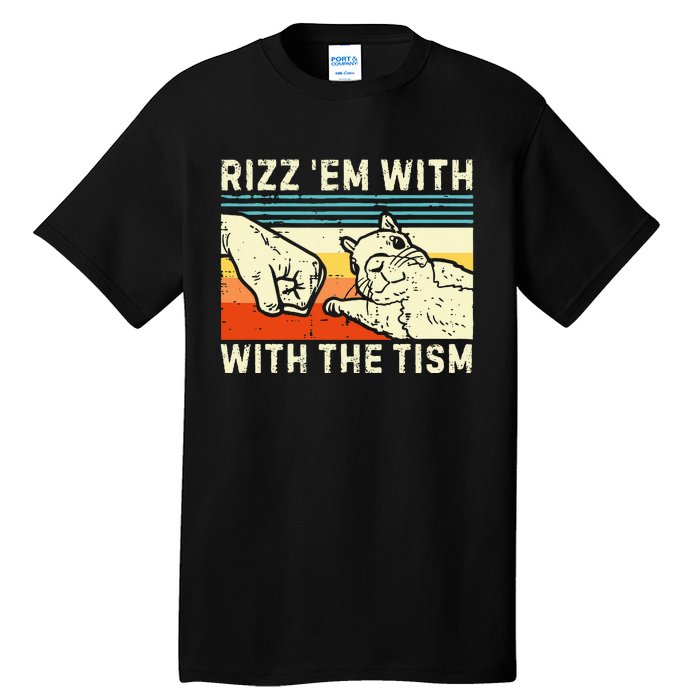 Rizz Em With The Tism Rizzler Joke Meme Rizzling Squirrel Tall T-Shirt