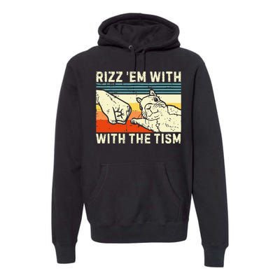 Rizz Em With The Tism Rizzler Joke Meme Rizzling Squirrel Premium Hoodie