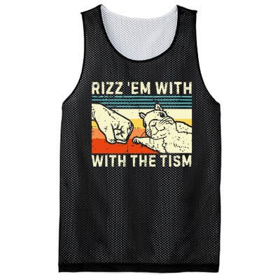 Rizz Em With The Tism Rizzler Joke Meme Rizzling Squirrel Mesh Reversible Basketball Jersey Tank