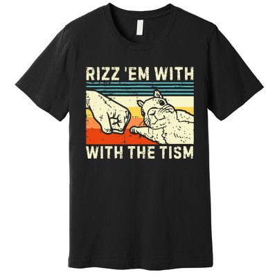 Rizz Em With The Tism Rizzler Joke Meme Rizzling Squirrel Premium T-Shirt