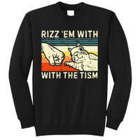 Rizz Em With The Tism Rizzler Joke Meme Rizzling Squirrel Tall Sweatshirt