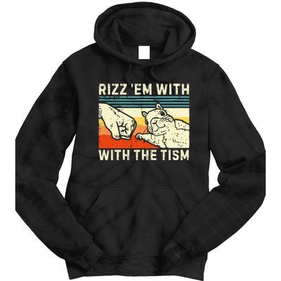 Rizz Em With The Tism Rizzler Joke Meme Rizzling Squirrel Tie Dye Hoodie