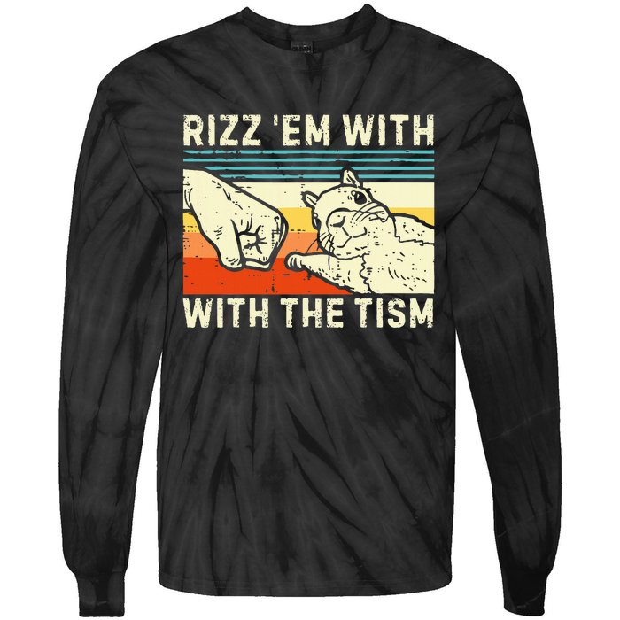 Rizz Em With The Tism Rizzler Joke Meme Rizzling Squirrel Tie-Dye Long Sleeve Shirt