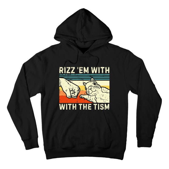 Rizz Em With The Tism Rizzler Joke Meme Rizzling Squirrel Tall Hoodie