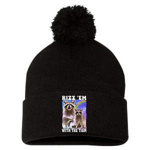 Rizz Em With The Tism Rizzler Ohio Rizz Pom Pom 12in Knit Beanie