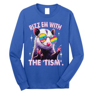 Rizz Em With The Tism Autistic Racoon Long Sleeve Shirt