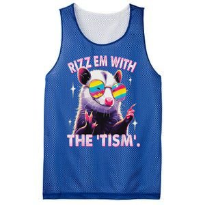 Rizz Em With The Tism Autistic Racoon Mesh Reversible Basketball Jersey Tank