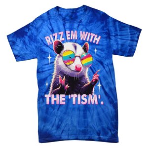 Rizz Em With The Tism Autistic Racoon Tie-Dye T-Shirt