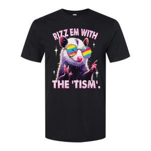 Rizz Em With The Tism Autistic Racoon Softstyle CVC T-Shirt