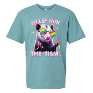 Rizz Em With The Tism Autistic Racoon Sueded Cloud Jersey T-Shirt