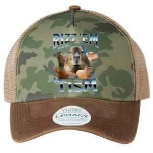 Rizz Em With The Tism Capybara Funny Oddly Dank Meme Legacy Tie Dye Trucker Hat