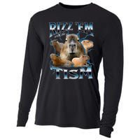 Rizz Em With The Tism Capybara Funny Oddly Dank Meme Cooling Performance Long Sleeve Crew