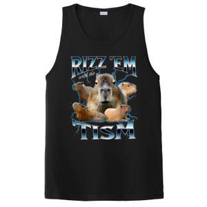 Rizz Em With The Tism Capybara Funny Oddly Dank Meme PosiCharge Competitor Tank