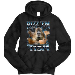 Rizz Em With The Tism Capybara Funny Oddly Dank Meme Tie Dye Hoodie