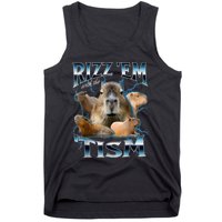 Rizz Em With The Tism Capybara Funny Oddly Dank Meme Tank Top