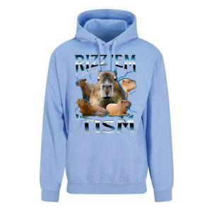 Rizz Em With The Tism Capybara Funny Oddly Dank Meme Unisex Surf Hoodie