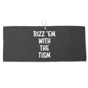 Rizz Em With The Tism Large Microfiber Waffle Golf Towel