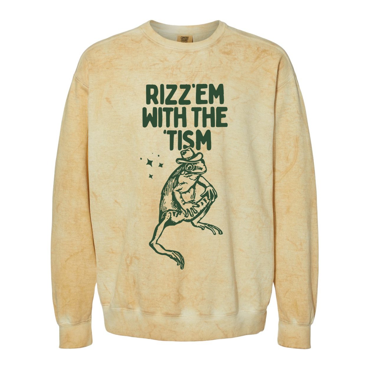 Rizz Em With The Tism Colorblast Crewneck Sweatshirt
