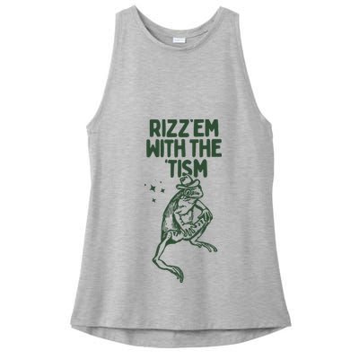 Rizz Em With The Tism Ladies PosiCharge Tri-Blend Wicking Tank