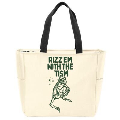 Rizz Em With The Tism Zip Tote Bag