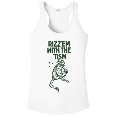 Rizz Em With The Tism Ladies PosiCharge Competitor Racerback Tank