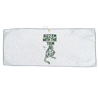 Rizz Em With The Tism Large Microfiber Waffle Golf Towel